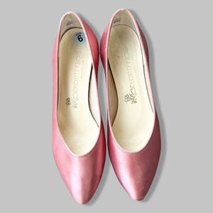 Vintage Coloriffics Pink Satin Heels Made in USA